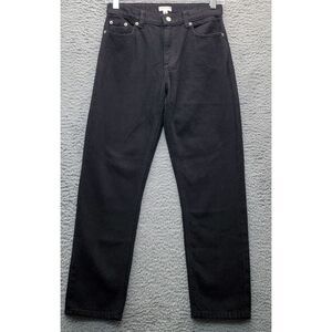 PaCsun Jeans Womens Size 12 Black Denim Pockets Mid Rise Straight Leg Flat Front